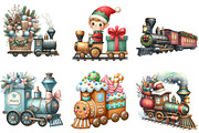 Christmas Train Clipart, an Illustration by DreamArtGraphic (Thumbnail 4 of 5)
