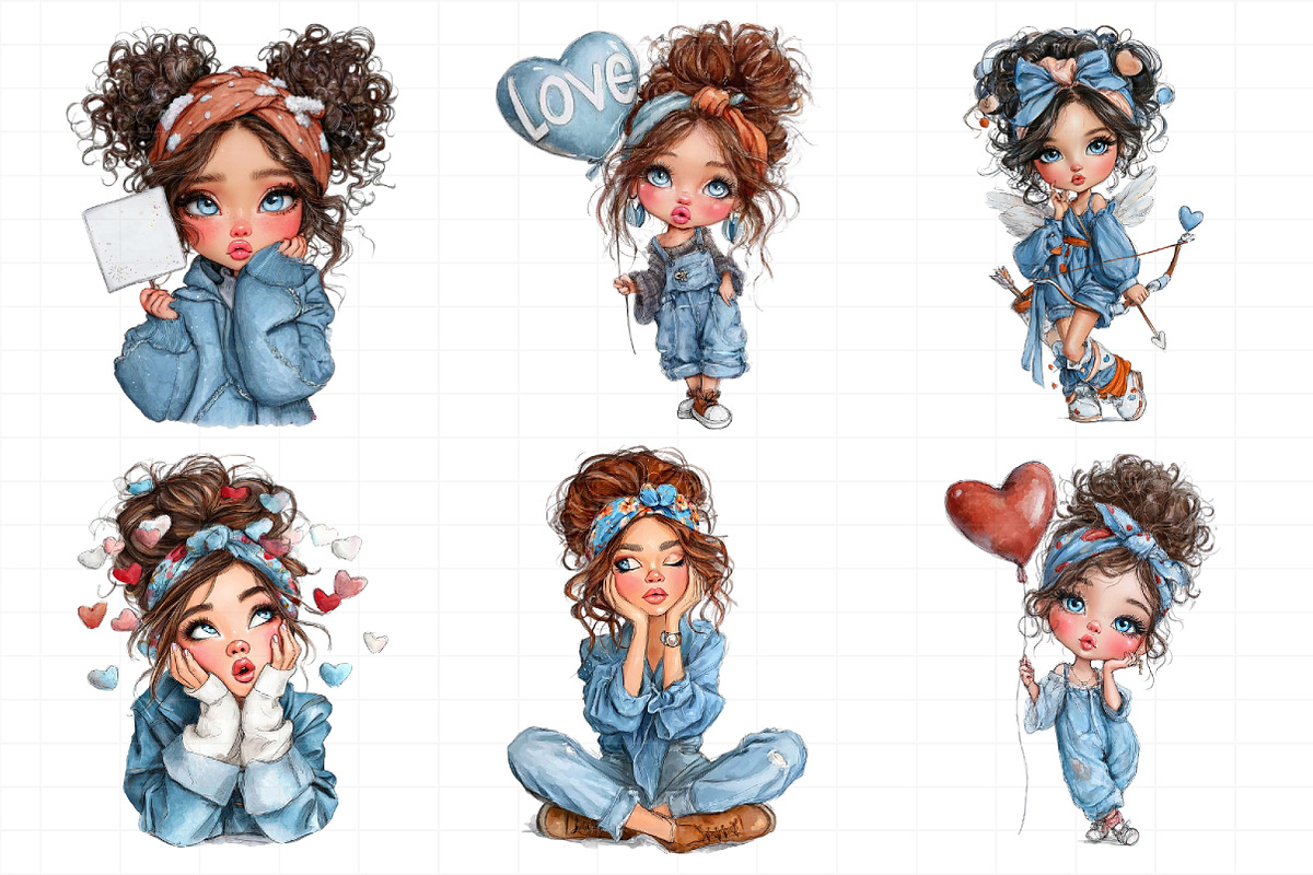 Valentine Cute Girl Clipart Png, an Illustration by Daily.Designs (Photo 4 of 8)