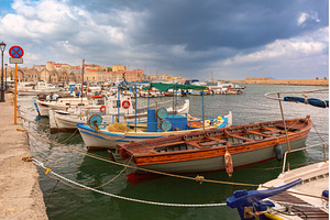 Boats at the harbor of Chania, Crete, a Transportation Photo by kavalenkava