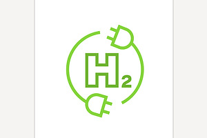 Green hydrogen production. Renewable, an Outline Icon by Anna's Shop