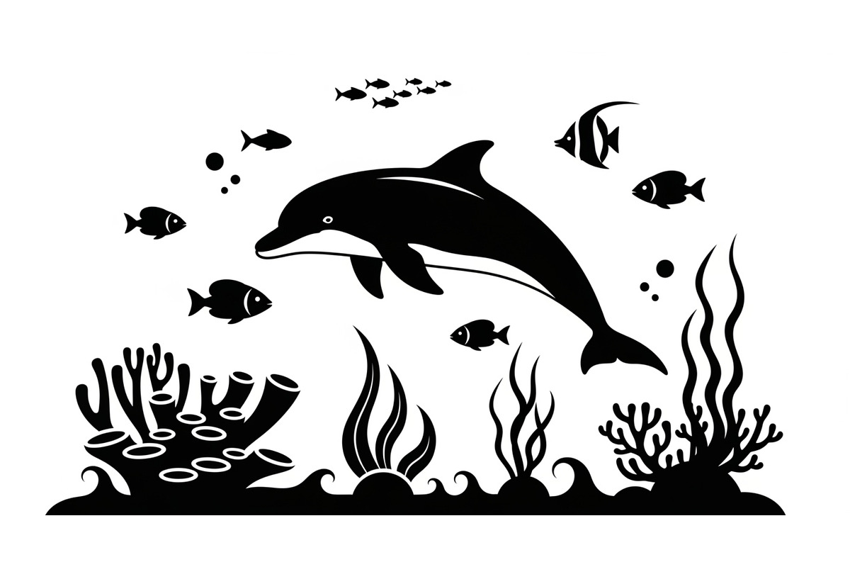 Dolphin Jumping Silhouette Vector, an Illustration by Designs_River (Photo 32 of 51)