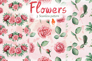Flowers, Handpainted Watercolor, a Decorative Illustration by SquirrelStudio (Thumbnail 4 of 5)