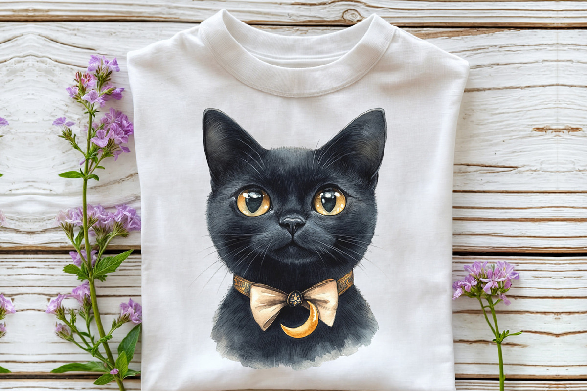 Halloween Black Cat Coquette Bow PNG, an Illustration by CraftArtStudio (Photo 5 of 6)