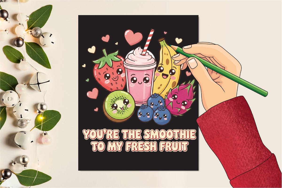 Valentine Funny Food Clipart, an Illustration by Designking (Photo 4 of 4)