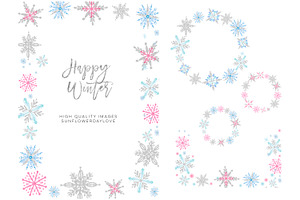 Snow Snowflakes Border