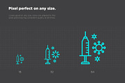 Vaccine | 16 Thin Line Icons, an Outline Icon by Alex Blogoodf (Thumbnail 4 of 15)
