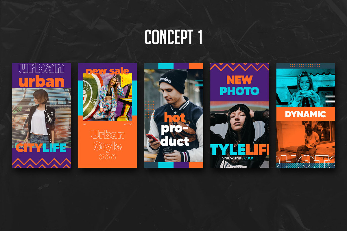 Urban Instagram Story PSD Templates, a Social Media Template by Giraffe Design Studio (Photo 2 of 21)