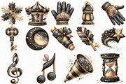 Black and Gold New Year Clipart, an Illustration by Libby Wishes (Thumbnail 3 of 7)