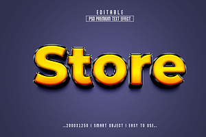 Store 3D Editable Text Effect Style