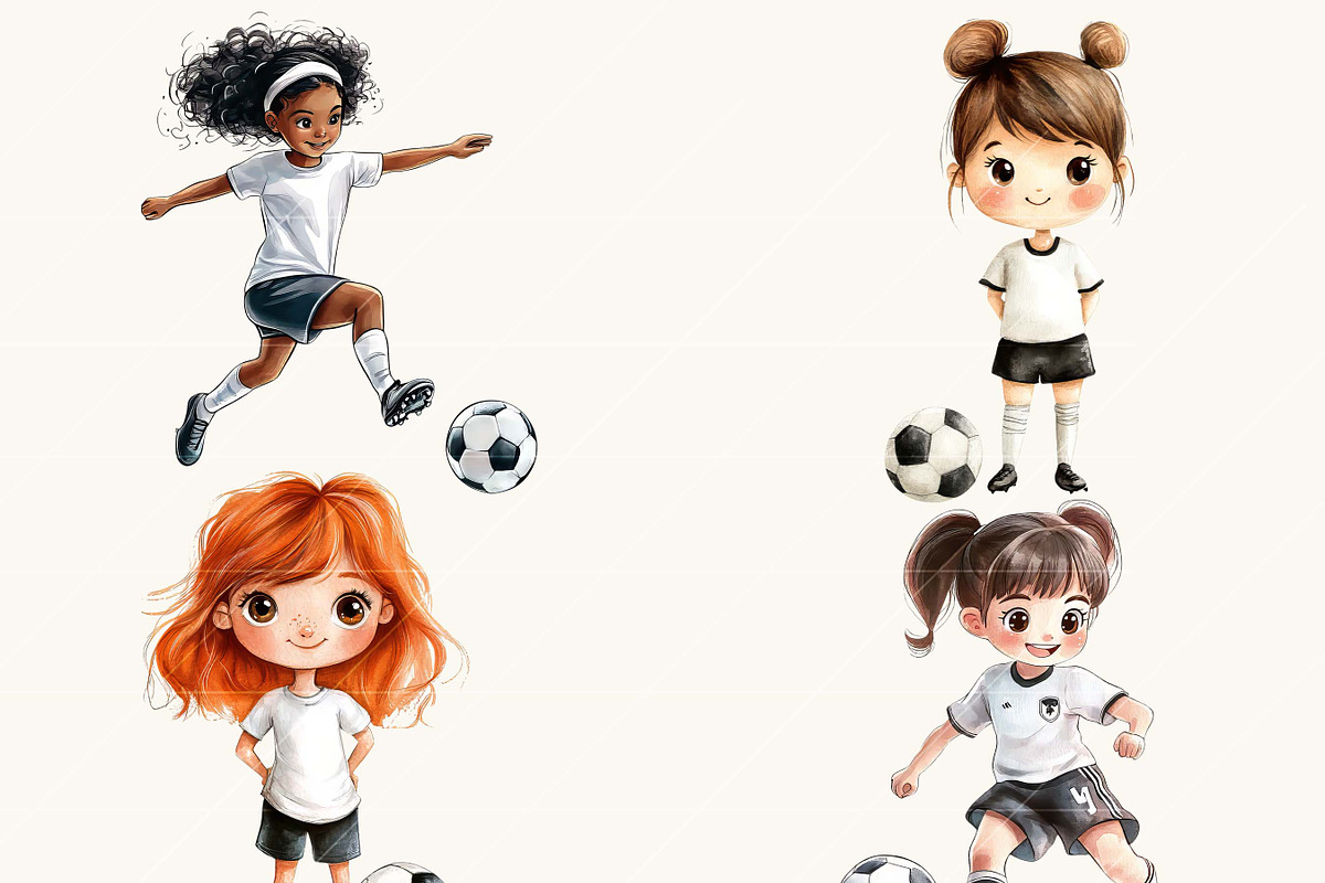 Watercolor Soccer Clipart Bundle, a Sport Illustration by SparkyDesignsUS (Photo 6 of 9)