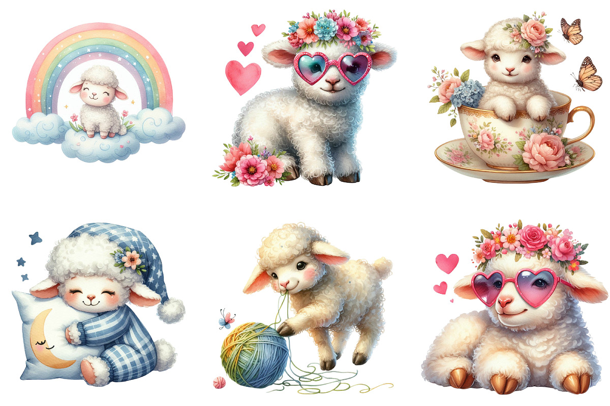 Cute Sheep Sublimation, an Illustration by DreamArtGraphic (Photo 3 of 4)