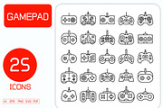 Joystick Icons Line Illustration, an Outline Icon by Designfour (Thumbnail 1 of 7)