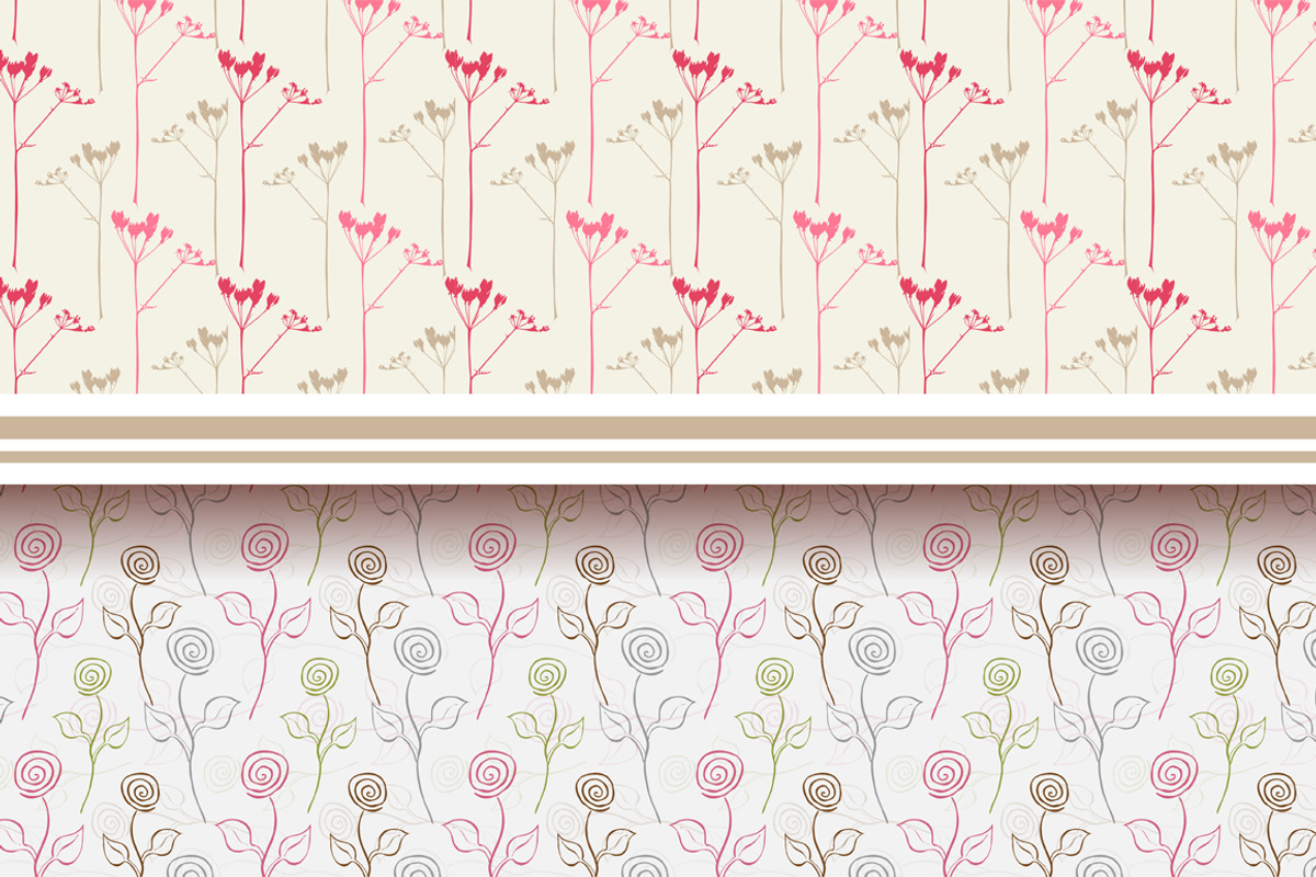 14 Pink Floral Patterns Set preview 4