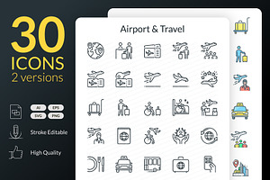 Airport Icons, an Outline Icon by Kalash