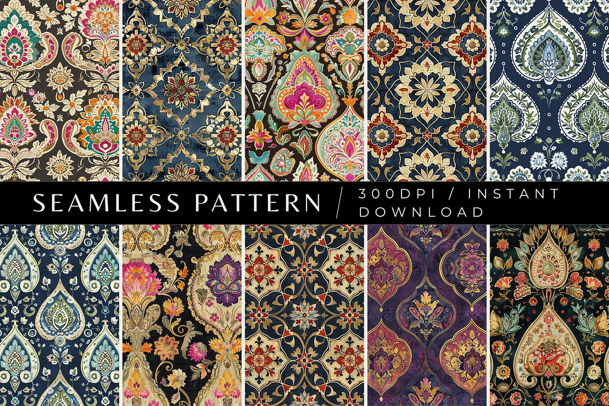 10 Parisa's Classic Persian Patterns, a Pattern Graphic by Inknfolly