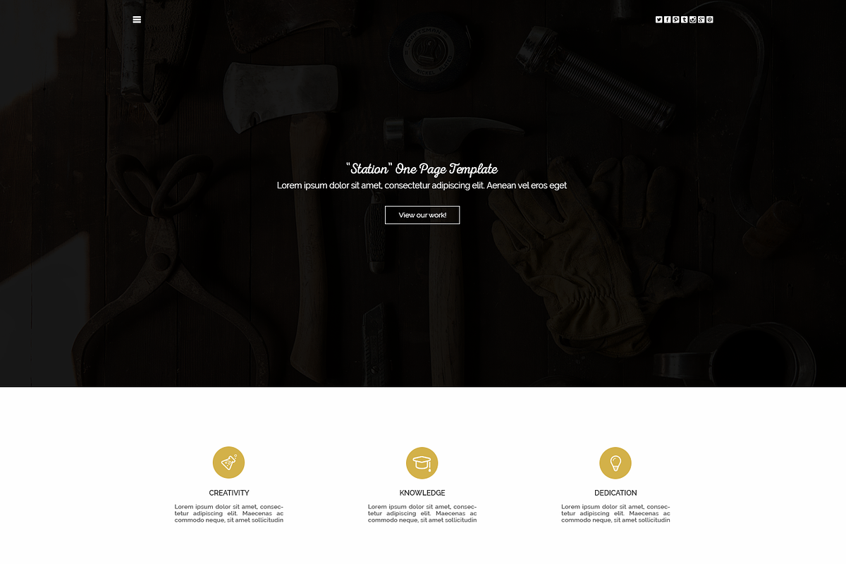 Station One Page PSD Template, a Landing Page Template by Techdesigns