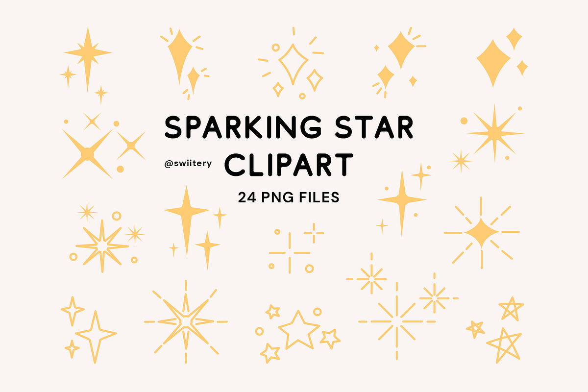 Sparking Star Clipart - Swiitery, a Decorative Illustration by Iconixar & Friends (Photo 1 of 2)