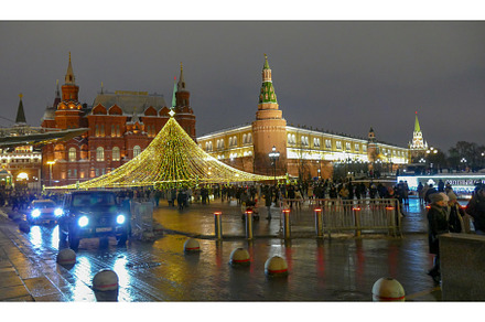 Moscow in the evening in winter in, an Architecture Photo by KAA