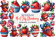 4th of July Strawberry Clipart, an Illustration by DreamArtGraphic (Thumbnail 1 of 4)