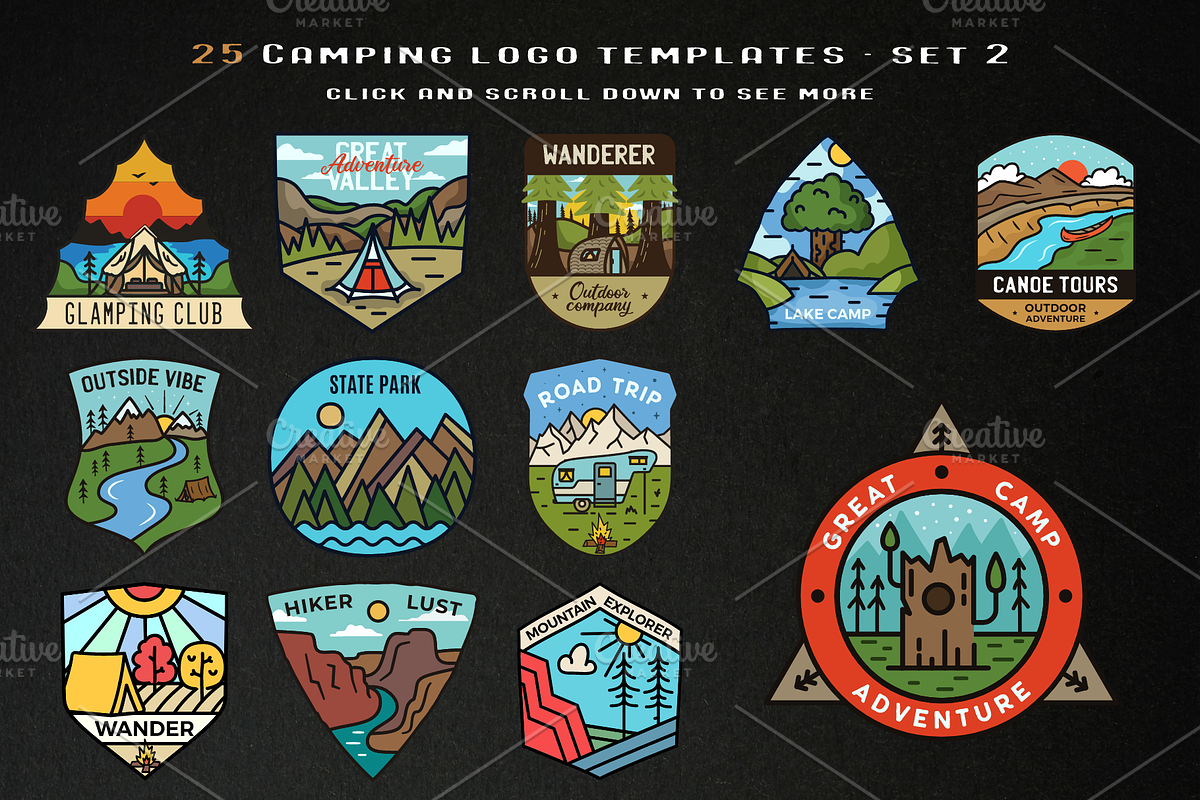 Simple Camp Scenes Logo Creation Kit, a Branding & Logo Template by JeksonGraphics (Photo 16 of 24)