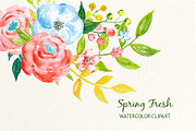 Watercolor Clipart Spring Fresh, an Illustration by Corner Croft (Thumbnail 1 of 3)