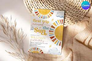 Trip Around The Sun Birthday Invite, a Templates & Theme by Digital_Mind