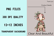 Whimsical Valentine Turtle Clipart S, an Illustration by SVGArt (Thumbnail 2 of 7)
