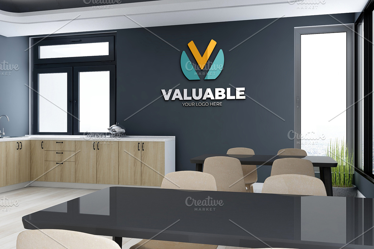 PSD Office Wall Logo Mockup, an Advertising Mockup by Ayy (Photo 13 of 23)