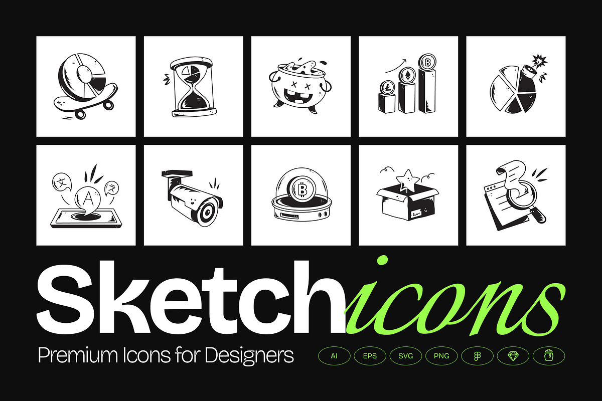 Sketch Icons, an Outline Icon by Prosymbols (Photo 1 of 30)
