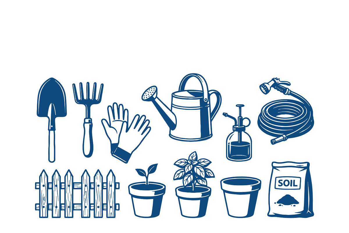Essential Gardening Tools Set, a Work Illustration by CarWrap design (Photo 1 of 3)