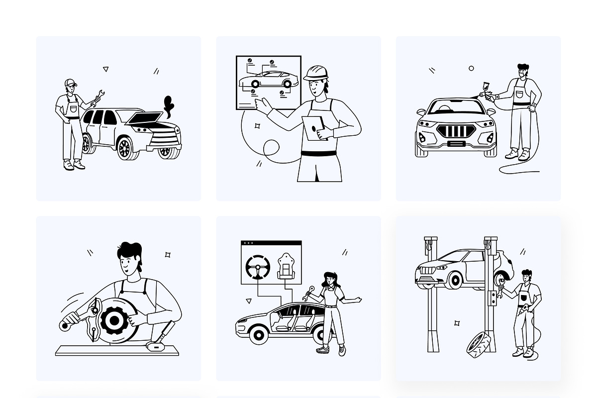 Car Service Illustrations, a Transportation Illustration by Vectors Market (Photo 8 of 9)