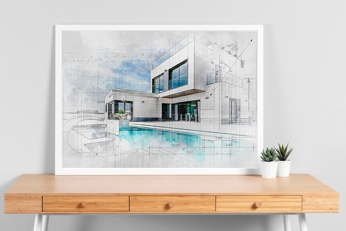 House Concept Sketch Art Effect, an Action Add-On by MRI STUDIO (Photo 4 of 29)