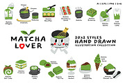 Matcha Lover: 20 Hand-drawn Cliparts, an Illustration by monkik (Thumbnail 1 of 7)