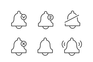 Set line icons of bell, an Outline Icon by motorama