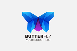 Butterfly Logo Design Gradient Color