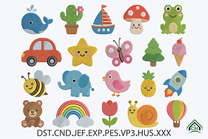 Cute Mini Embroidery Design Bundle, a Solid Icon by Craft Nest