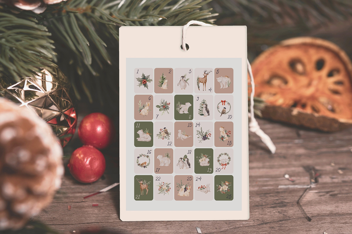 Watercolor Woodland Christmas, an Animal Illustration by Jenteva Art (Photo 8 of 14)