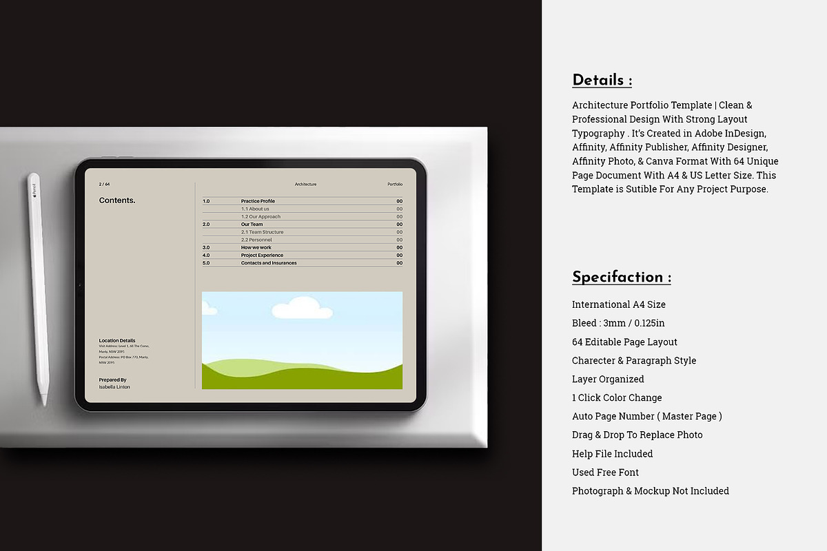 Architecture Portfolio Landscape, a Brochure Template by TemplateFolio-Shop (Photo 3 of 18)
