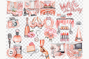 Bachelorette Party Clipart Set, a Person Illustration by GlamArtZhanna (Thumbnail 7 of 8)