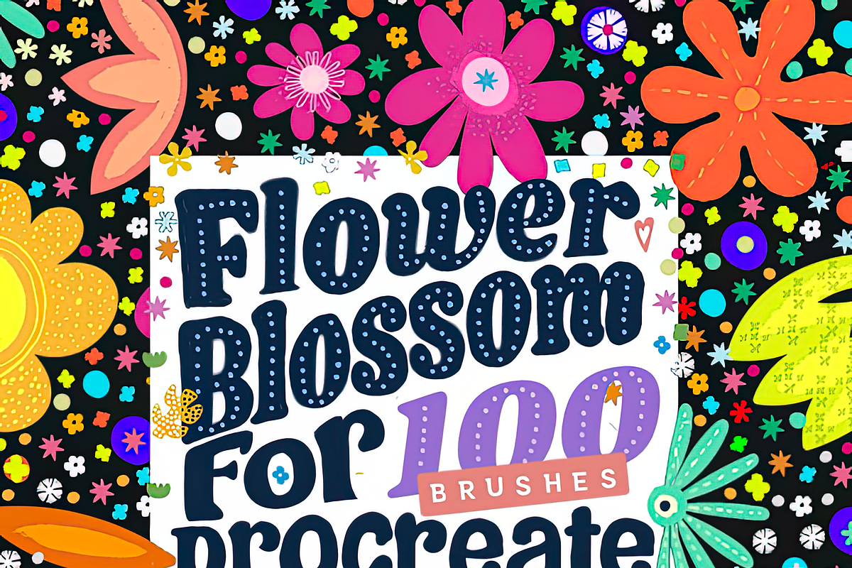 Flower Blossom: 100 Procreate Stamps, a Brush Add-On by Dollcee (Photo 1 of 4)