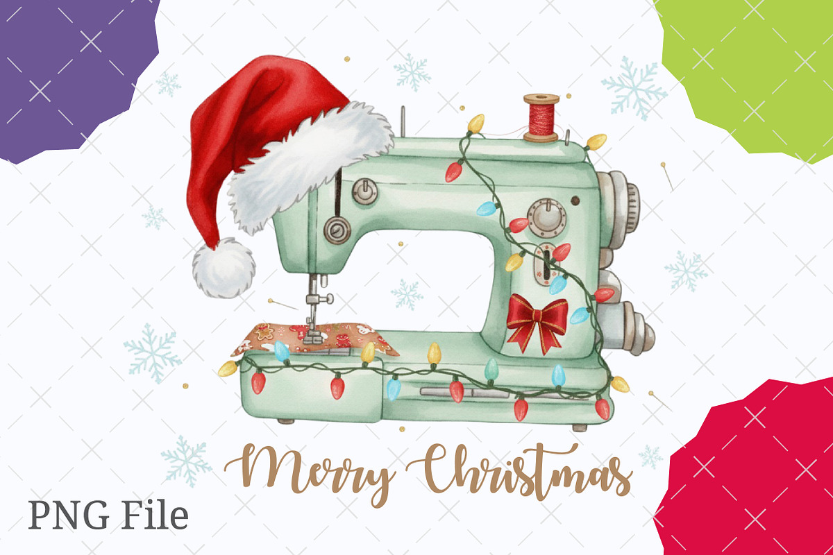 Christmas Sewing Machine PNG, an Illustration by designcity5 (Photo 1 of 8)