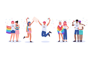 LGBT couple people vector, an Object Illustration by Flashvector