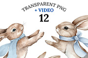 12 Boho Bunny Clipart, an Animal Illustration by Pati Charm Studio (Thumbnail 1 of 8)