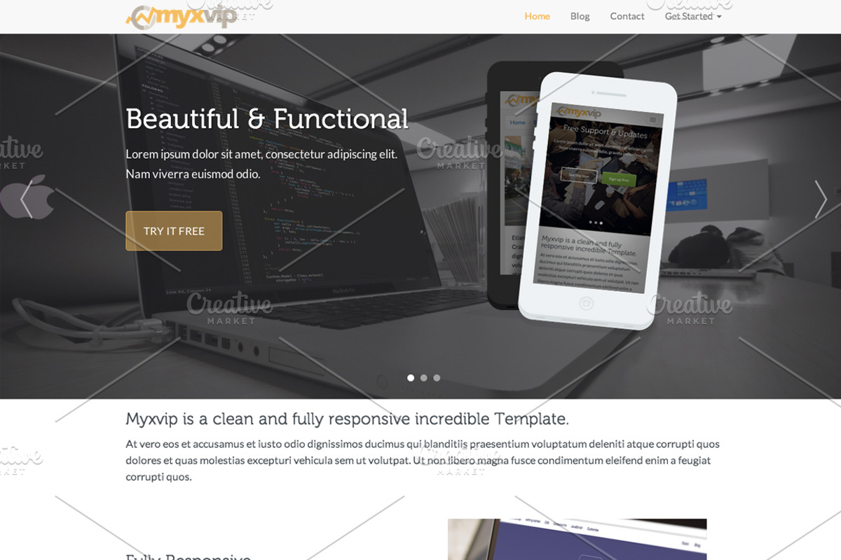MYXVIP - Multipurpose Bootstrap, a Bootstrap Template by erwinagpasa.com (Photo 1 of 2)