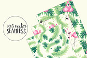 Seamless tropical flamingo patterns, a Pattern Graphic by KatjaPotokar (Thumbnail 3 of 4)