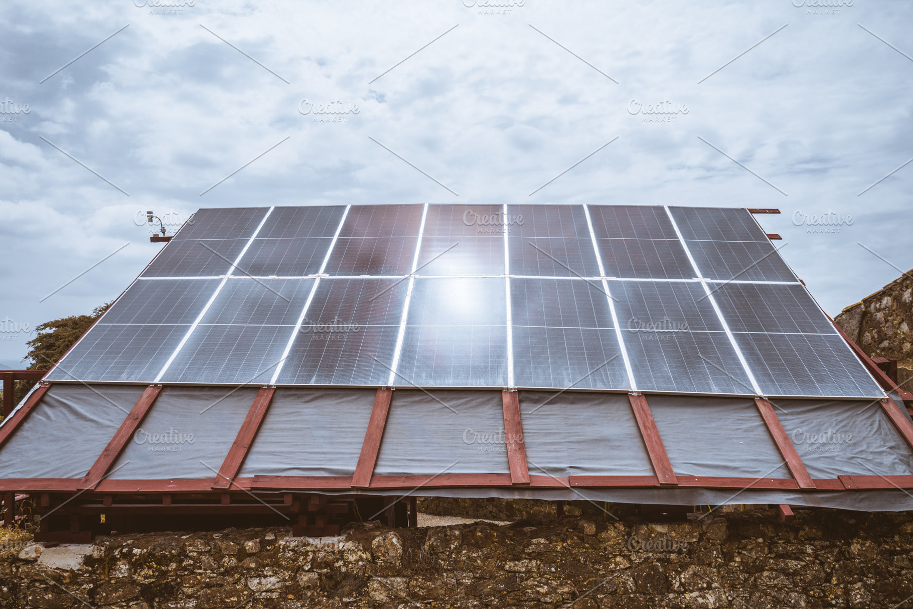 Rustic roof with solar panels, a Technology Photo by SkyNext