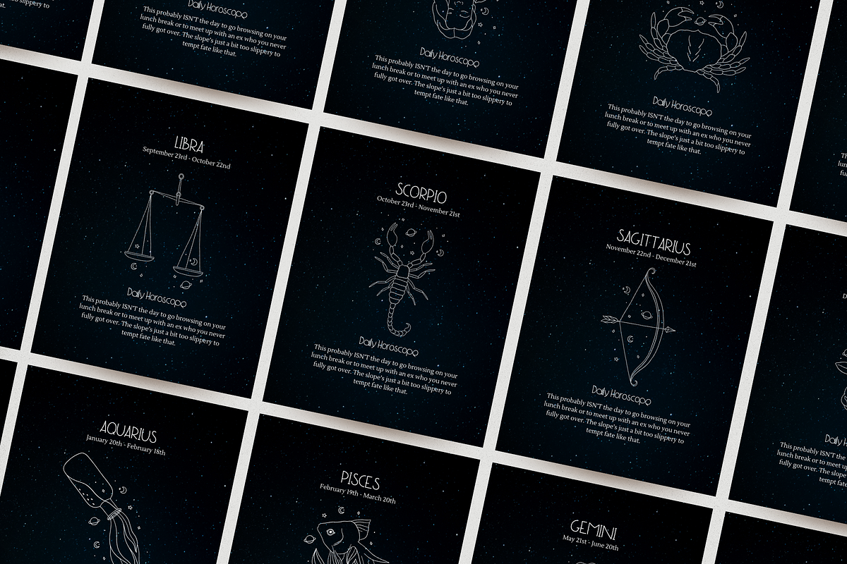 Horoscope Instagram Zodiac Template, a Social Media Template by Story ...