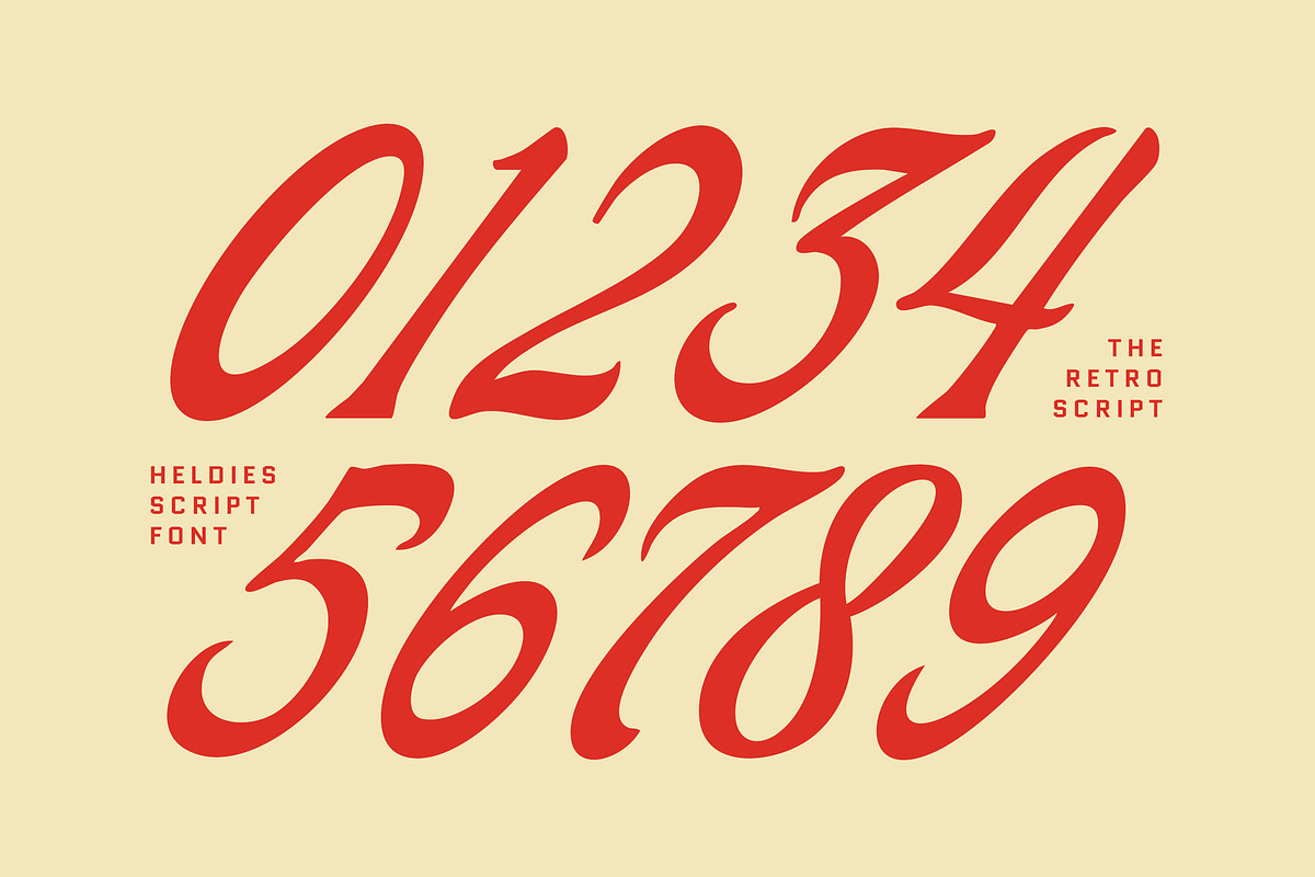 Heldies – Retro Vintage Script Font, a Script Font by Blankids Studio (Photo 7 of 12)