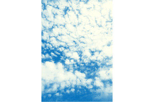 Blue clouds in sunny gradient sky, an Illustration by Zimages