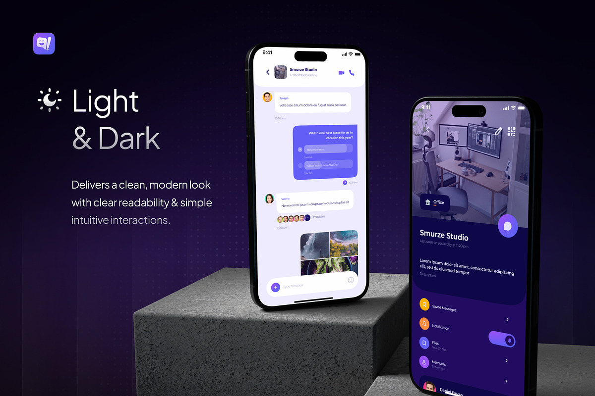 Horaz - Fun Modern Messenger UI Kit, an UI Kit Template by Rafiq | YDN (Photo 5 of 6)